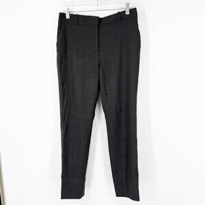 M.M. Lafleur Gray Mid-Rise Wool-Blend Trouser Pants